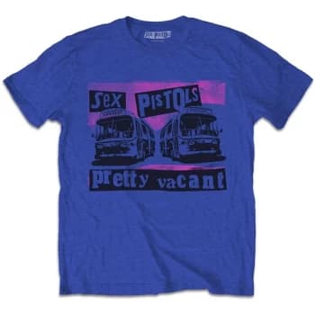 The Sex Pistols - Pretty Vacant Coaches Unisex Large T-Shirt - Blue