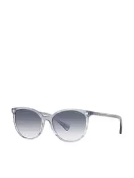 Ralph Lauren Round Sunglasses - Shiny Striped Blue Brown