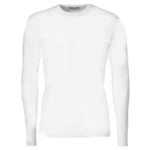 Tee Jays Mens Interlock Long Sleeve T-Shirt (2XL) (White)