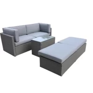 Berlin 4 Seater Grey Relaxer Set Grey