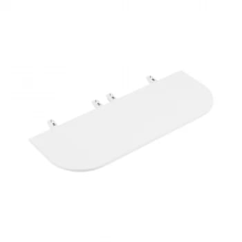 CB D End Bench 1600 x 600 - Ice White Top and White Legs