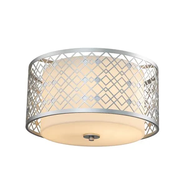 Elstead Elstead Ziggy Glass Flush Ceiling Light - Silver