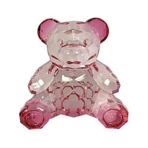 Small Acrylic Teddy Bear Two Tone Pink Ornament