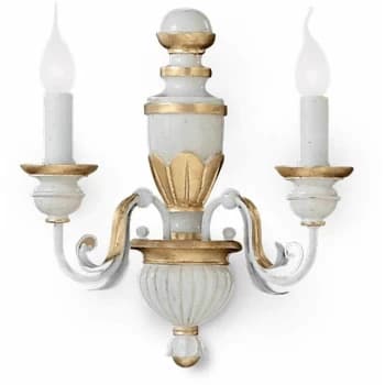 Ideal Lux Lighting - Ideal Lux Firenze - 2 Light Indoor Candle Wall Light Gold, Ivory, E14