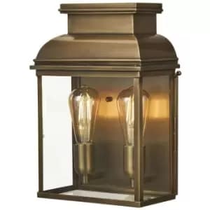 Elstead Old Bailey - 2 Light Large Outdoor Wall Lantern Brass IP44, E27