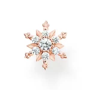 THOMAS SABO Rose Gold Plated Zirconia Snowflake Single Ear Stud