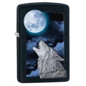 Zippo Howling Wolf Black Matte Windproof Lighter