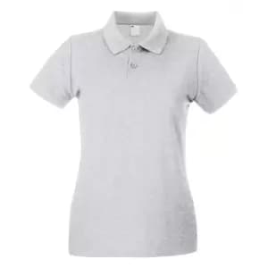 Womens/Ladies Fitted Short Sleeve Casual Polo Shirt (Medium) (Grey Marl)