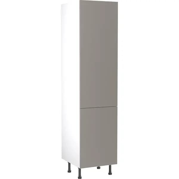 Kitchen Kit Flatpack Slab Kitchen Cabinet Tall Larder Unit Ultra Matt 500mm in Dust Grey MFC