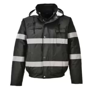 Portwest Iona Lite Reflective Work Bomber Jacket (L) (Black)