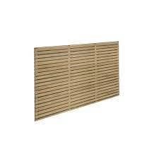 Forest Garden Pressure Treated Contemporary Double Slatted Fence Panel 1.8m x 1.5m