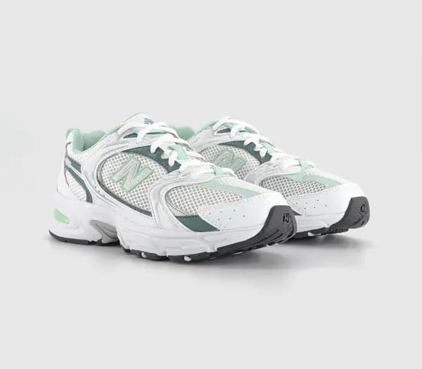 New Balance White With New Spruce And Clay Ash 530 Shoes Mint Female 4 208898UK
