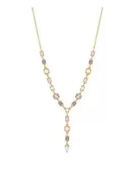 Mood Mood Gold Vibrant Multi Coloured Stone Y Drop Necklace