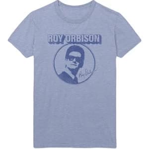 Roy Orbison - Photo Circle Mens Large T-Shirt - Blue