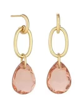 Mood Mood Gold Light Peach Pear Chain Drop Earrings, Gold, Women