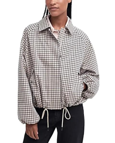 Barbour Check Charlene Zip Front Jacket