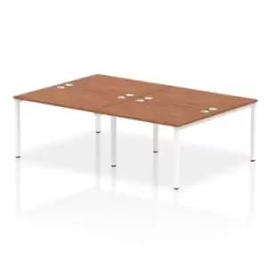 Impulse Bench B2B 4 Person 1200 White Frame Office Bench Desk Walnut