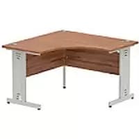 Dynamic Corner Office Desk Walnut MFC Cable Managed Cantilever Leg Silver Frame Impulse 1200 x 600 x 730mm