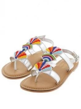 Accessorize Girls Beaded Fan Sandals - Multi