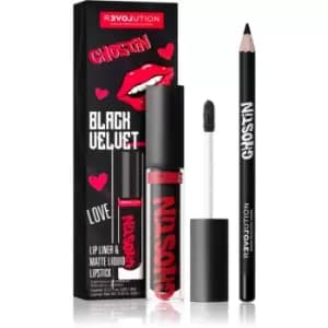 Revolution Relove Ghostin Matt Lip Set Shade Black Matte Velvet