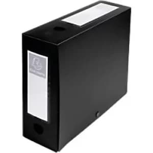 Exacompta PP Opaque Filing Box A4 100mm, Black, Pack of 10