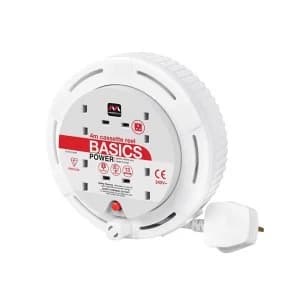 Masterplug Cassette Cable Reel 240V 13A 4-Socket Thermal Cut-Out White 4m