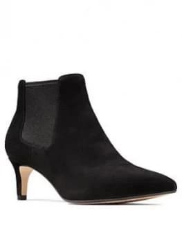 Clarks Laina55 Leather Kitten Heel Ankle Boot - Black