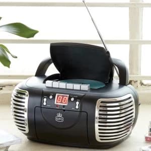 GPO 3-in-1 Portable CD and Cassette Player Radio - Black
