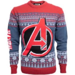 Marvel Avengers Kids Christmas Knitted Jumper - Navy - L