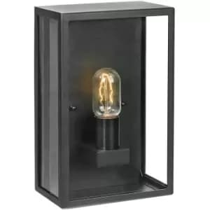 Elstead Lofoten Outdoor Half Wall Light, Black, IP44, E27