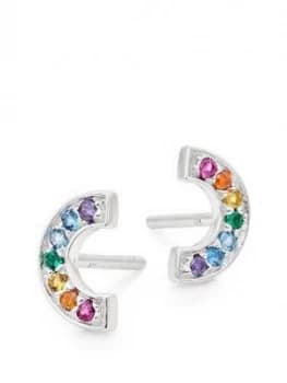 Beaverbrooks Silver Cubic Zirconia Multicoloured Rainbow Earrings