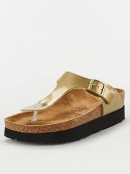 Birkenstock Papillio By Birkenstock Gizeh Wedge Sandal - Metallic Gold