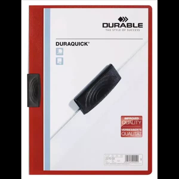 Durable DURAQUICK 20 Sheet Document Clip File Folder - 20 Pack - A4 DRBE227003