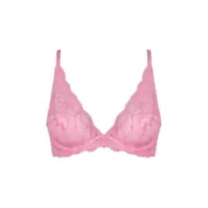 Calvin Klein Seductive Comfort Floral Plunge Bra - Pink