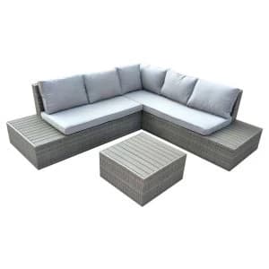 Charles Bentley Rattan & Polywood Corner Lounge Set - Grey