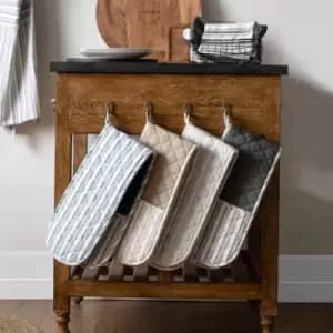 Crossland Grove Organic Cott Str Dbl Oven Glove Blue 180X900Mm