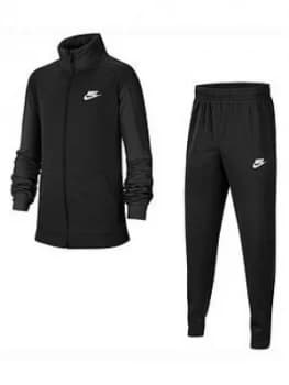 Boys, Nike Older Core Futura Poly Tracksuit - Black Size M 10-12 Years