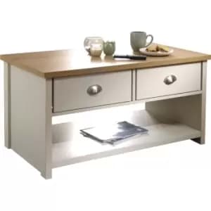Lancaster 2 Drawer Coffee Table Cream - GFW