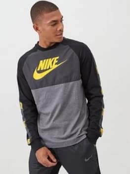 Nike Hybrid Nylon Taped Long Sleeved T-Shirt - Grey