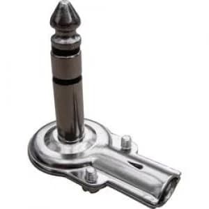 6.35mm audio jack Plug right angle Number of pins 3 Stereo Silver