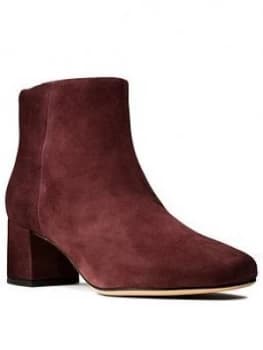 Clarks Sheer Flora Ankle Boot - Burgundy