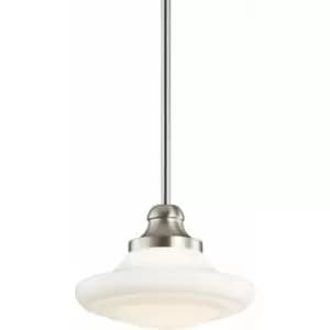 Loops - 1 Bulb Ceiling Pendant Light Fitting Brushed Nickel LED E27 75W Bulb