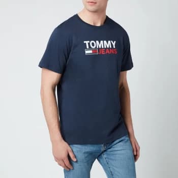 Tommy Jeans Mens Corporation Logo T-Shirt - Twilight Navy - L