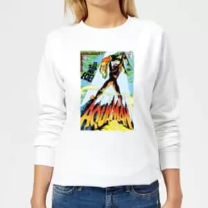 Justice League Aquaman Cover Womens Sweatshirt - White - S