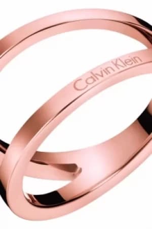 Ladies Calvin Klein Rose Gold Plated Size L Outline Ring KJ6VPR100106