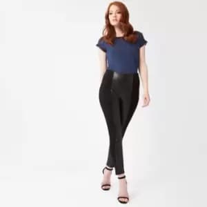 Faux Leather Jersey Trousers