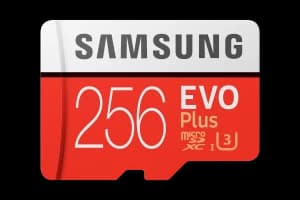 Samsung Evo Plus 256GB microSD Card 2020 in Red (MB-MC256HA/EU)