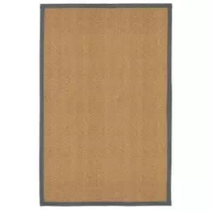 Herringbone Rug with Border - Grey - 100x150cm