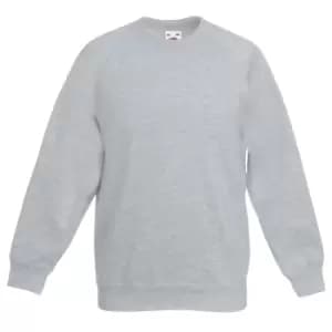 Fruit Of The Loom Childrens Unisex Raglan Sleeve Sweatshirt (Pack of 2) (12-13) (Heather Grey)