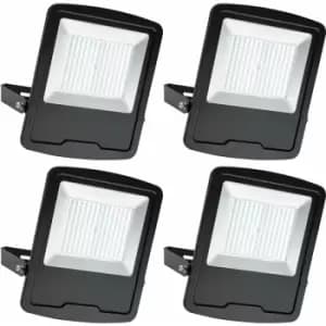 Loops - 4 pack Slim Outdoor IP65 Floodlight - 200W Daylight White LED - High Output
